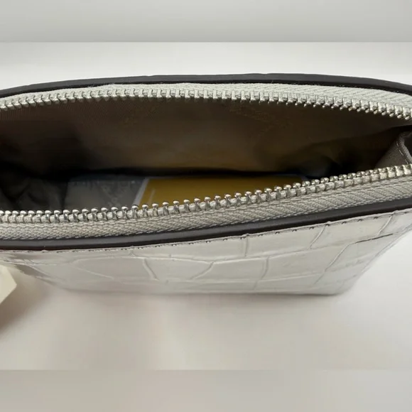 Michael Kors Empire Leather Silver Croc-Embossed Pouch Retail NWT ret $98 - Picture 6 of 6